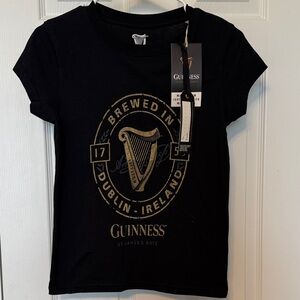 Guinness Black Tee with Gold Harp Crest Storehouse Exclusive
